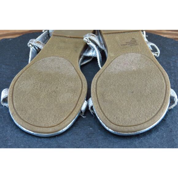 Nine West Size 6.5 M Silver Gladiator Synthetic Women Sandal Shoes - Picture 8 of 8